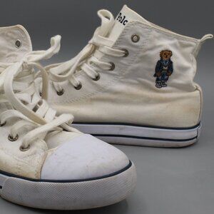 Polo Bear Ralph Lauren High Top Sneakers 6.5 Men Hamptyn HI II Canvas Shoes